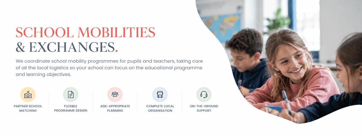 EASIS BRIDGE school mobility support including partner school matching, flexible programme coordination, age-appropriate planning and local support.