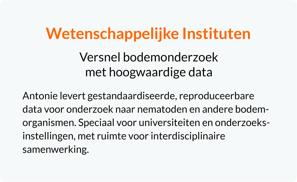 Wetenschappelijke instituten ondersteunen met gestandaardiseerde data voor bodemonderzoek en interdisciplinaire samenwerking