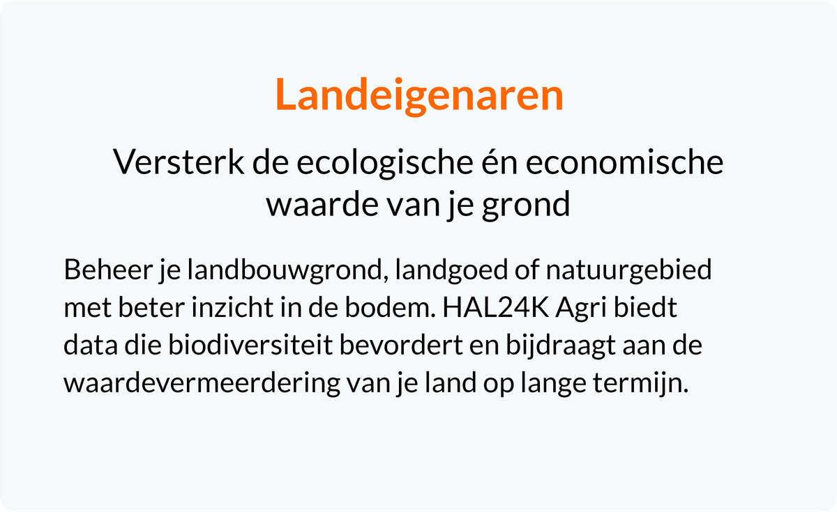 HAL24K Agri helpt landeigenaren met bodemdata om biodiversiteit te verbeteren en de ecologische en economische waarde van grond te verhogen