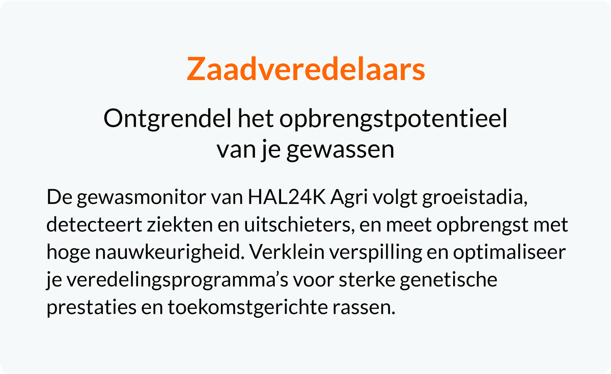 HAL24K Agri helpt zaadveredelaars om opbrengst te verhogen en veredelingsprogramma’s te optimaliseren met data.