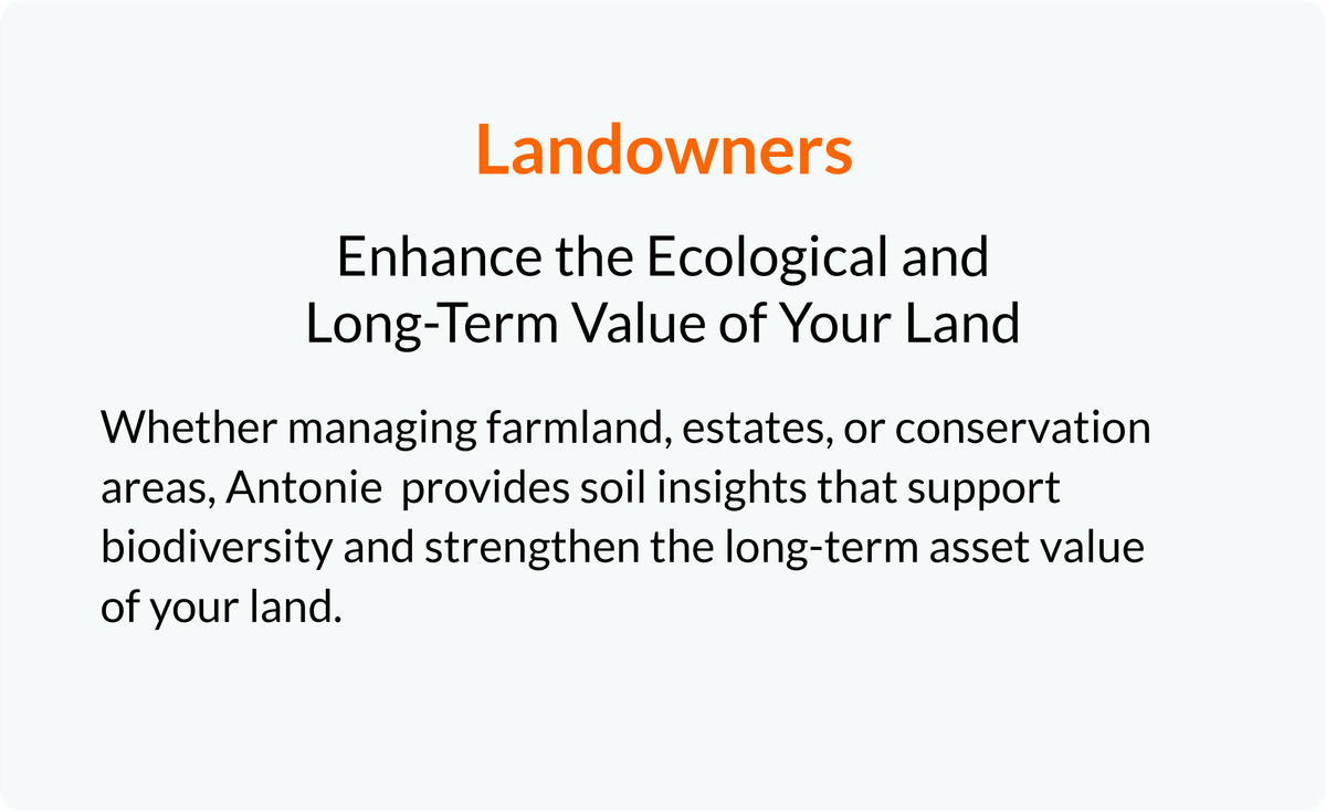 Providing landowners with soil data to enhance biodiversity and increase the ecological and economic value of their land.