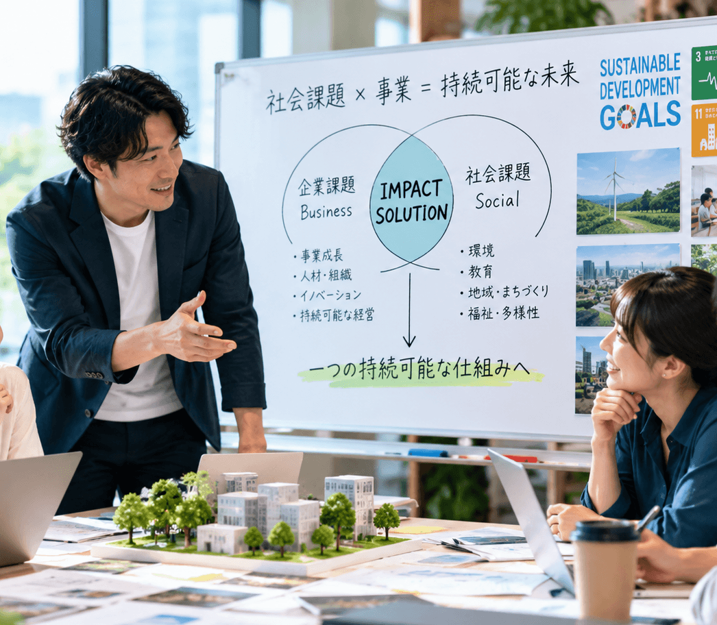 We will continue to provide a stage where challenges can be pursued, and establish the system to support long-term growth and regional prosperity. We will create value that continues to the next generation. Sustainable system creation Our company's mission and vision Find the potential sleeping in people, companies, and regions, connect the necessary people, companies, regions, systems, wisdom, and AI, and create a stage for challenges and a mechanism for it to continue.