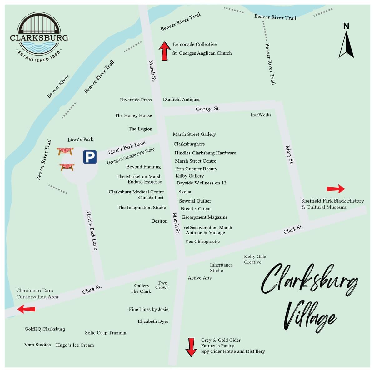 Support Local Businesses in Clarksburg a Non Profit organizaiton promoting businesses in the Village of Clarksburg, The Blue Mountains Ontario