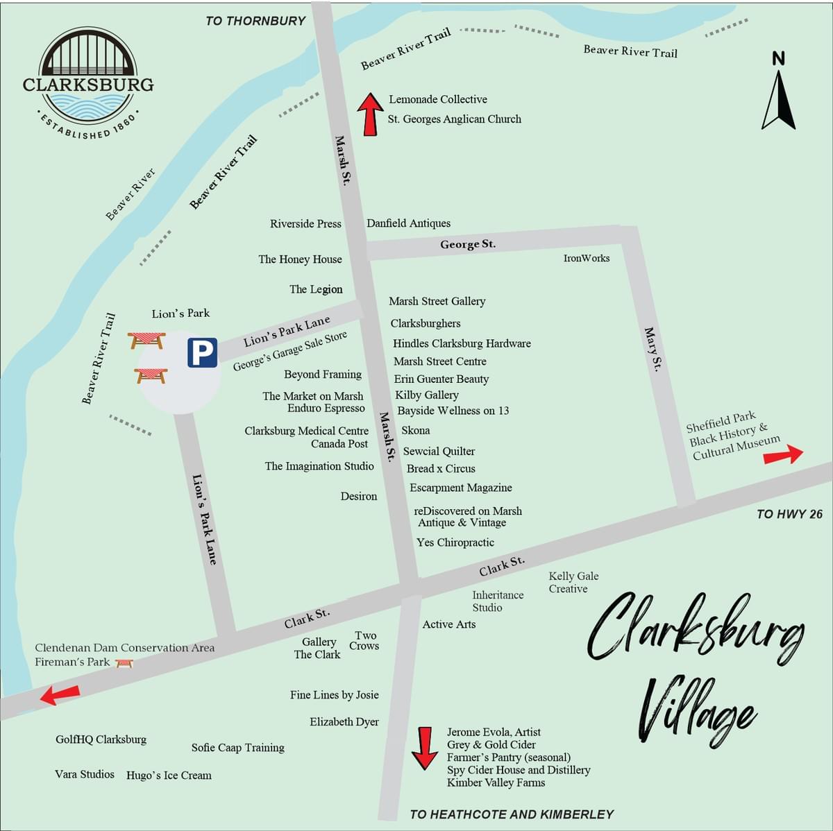 Support Local Businesses in Clarksburg a Non Profit organizaiton promoting businesses in the Village of Clarksburg, The Blue Mountains Ontario