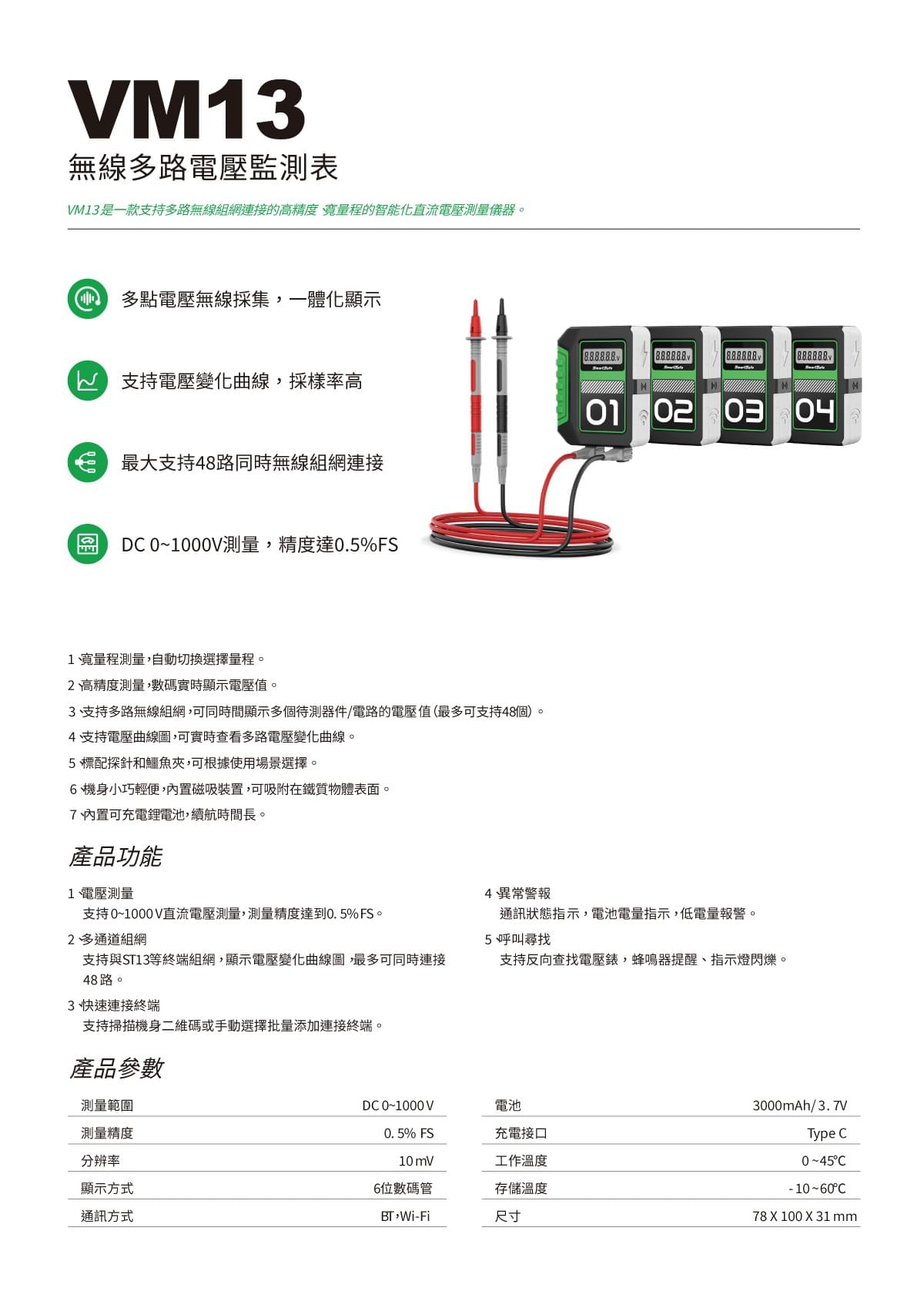 VM13 無線多路電壓監測表