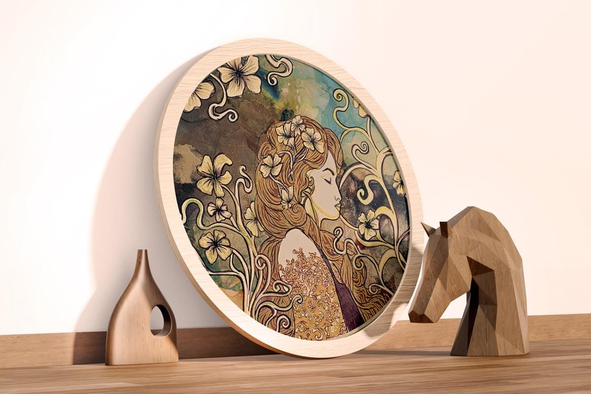 Vibrant botanical maximalist artwork 'Serena Nouveau' by Andrea Dell’Art featuring lush floral motifs and rich saturated colors for expressive interior design and statement walls