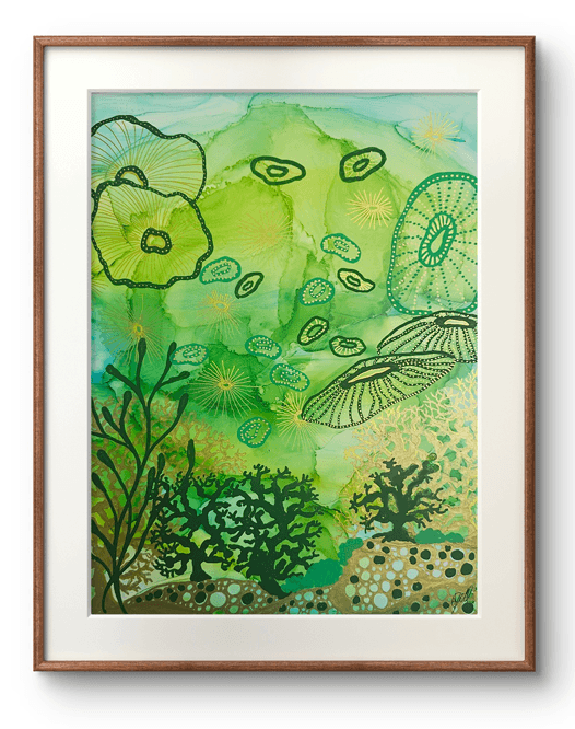 'Emerald Reef' Original Painting | Andrea Dell Art