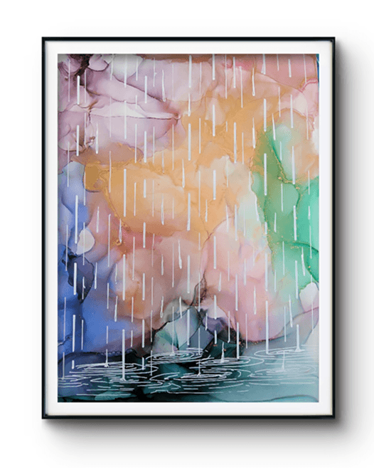 'The Rain Wrote in Pastels' Original Painting | Andrea Dell Art