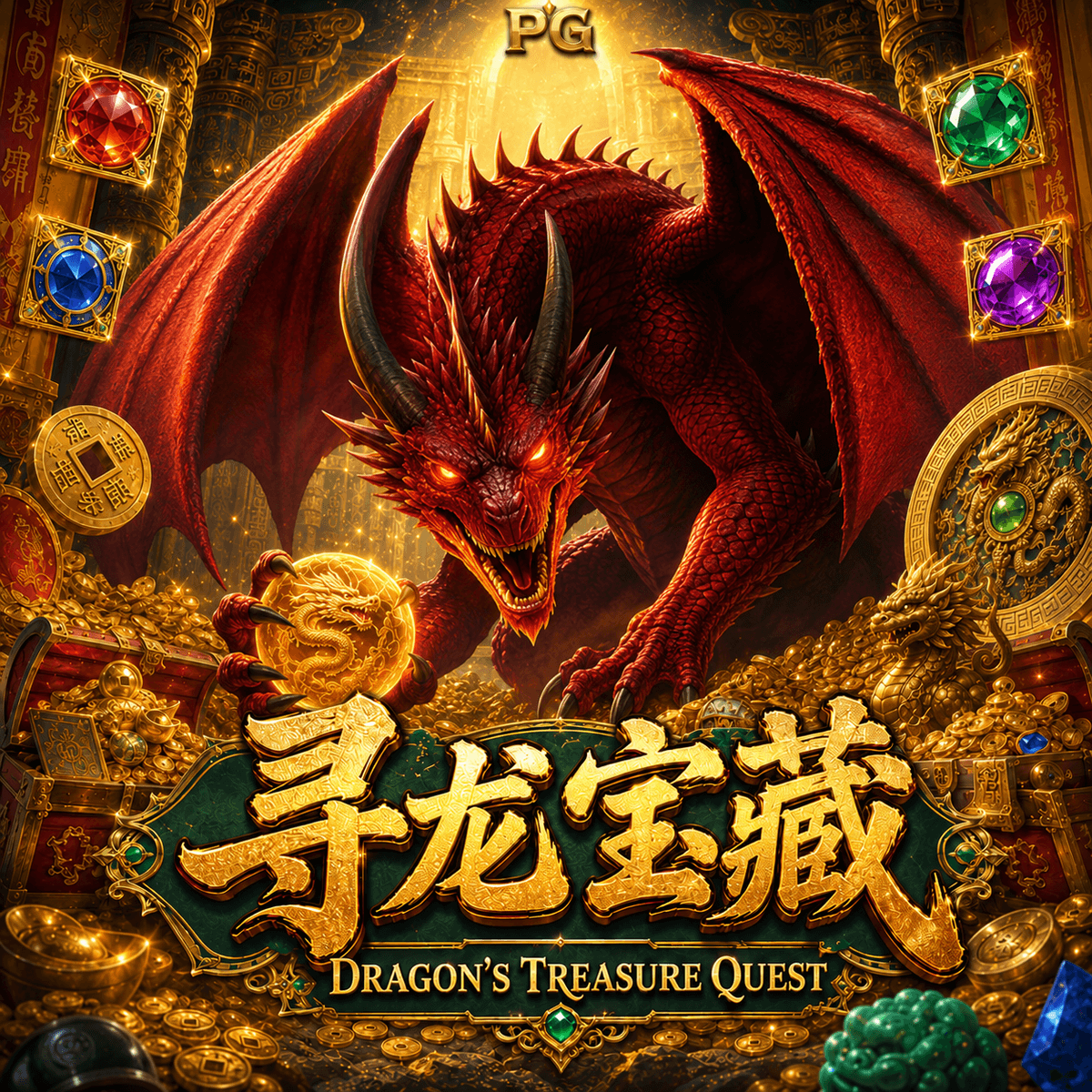 PG电子《寻龙宝藏｜Dragon’s Treasure Quest》游戏主题图片