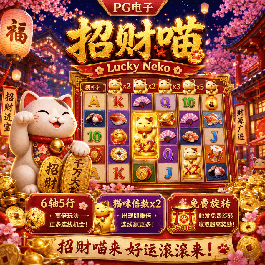 PG电子《招财猫(Lucky Neko) 》、PG模拟器、PG电子试玩、PG试玩、PG电子模拟器