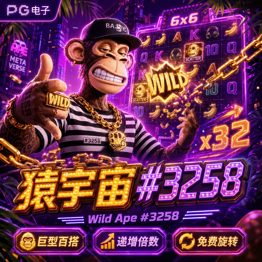 PG电子《猿宇宙#3258（Wild Ape #3258）》、PG电子官网、PG电子、PG模拟器、PG电子试玩、PG试玩、老虎机