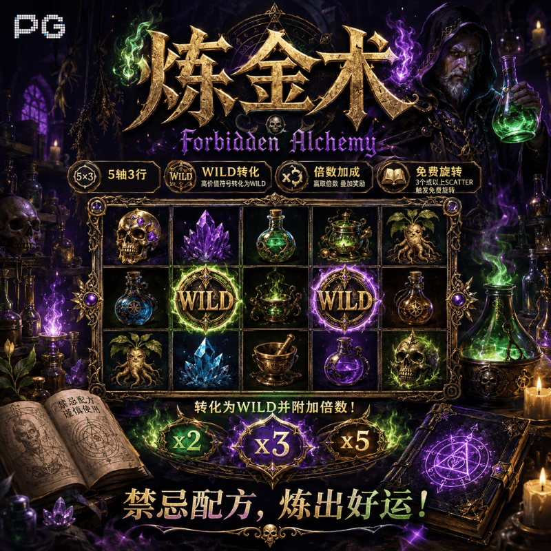 PG电子《炼金术｜Forbidden Alchemy》游戏主题图片