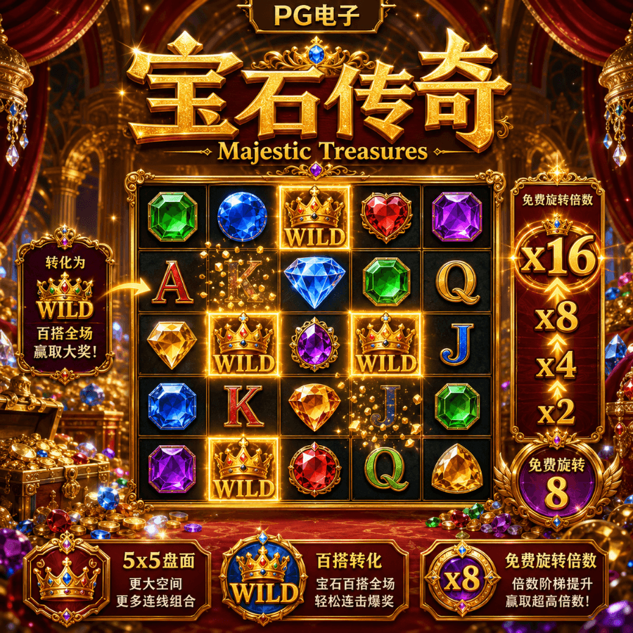 PG电子的《宝石传奇｜Majestic Treasures》、PG电子官网、PG电子、PG模拟器、PG电子试玩、PG试玩、