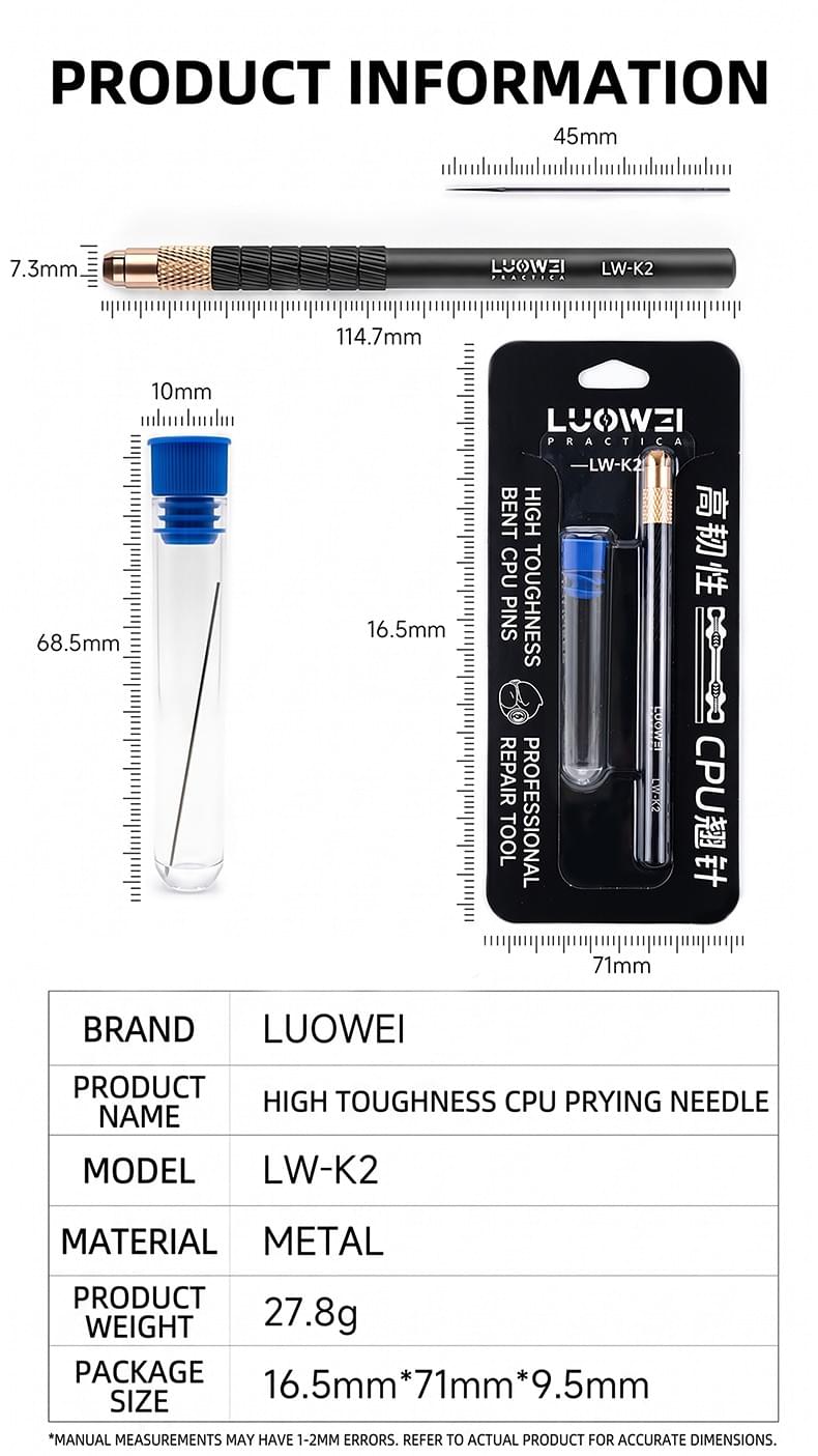 K2-CPU High-toughness needle