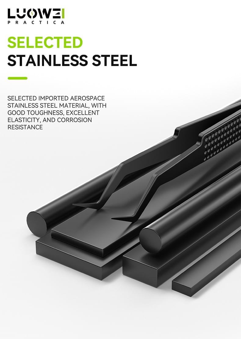 LUOWEI IS-20 Chip Placement Tin Positioning Stainless Steel Tweezer High Hardness Precise Clamping W