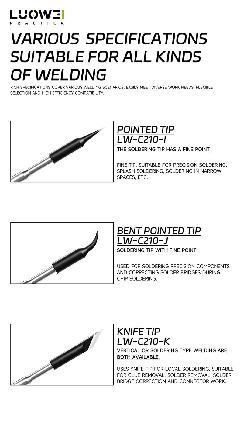 Black Steel -210 soldering iron tip