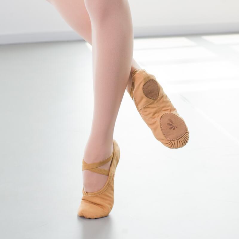 11041 Camel - Canvas Ballet Shoe 