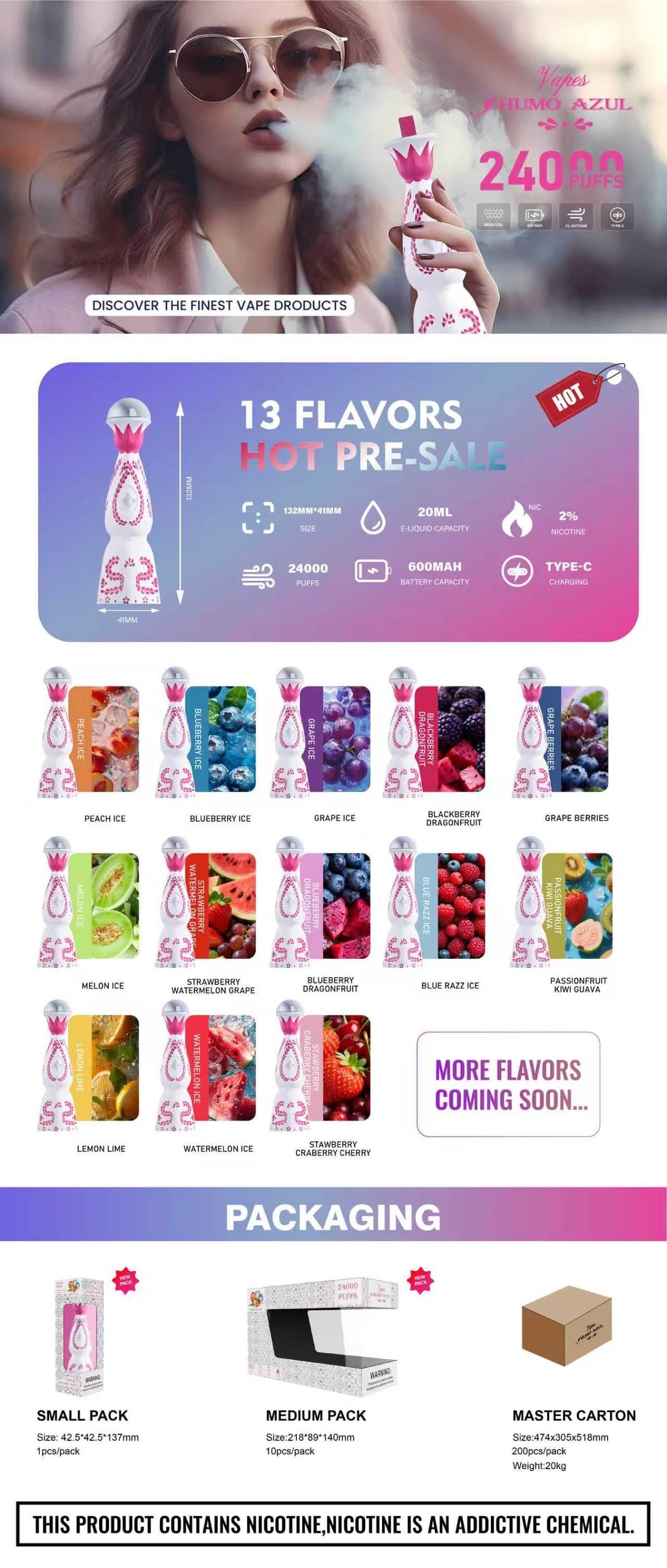 Humo Azul 24000 Puffs 2%Nic