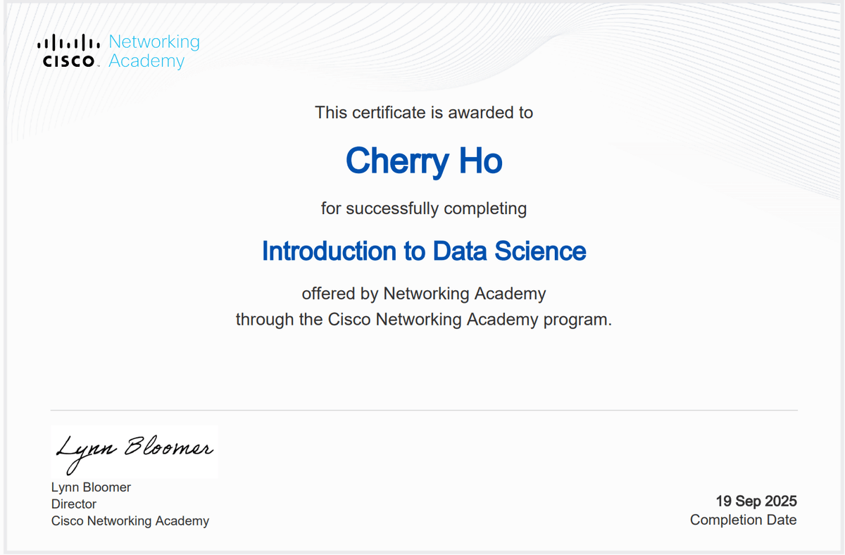 Ho Lai Tan Cherry, Cherry Ho, Introduction to Data Science, 94779996