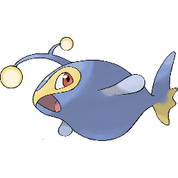 a cute little animated angler fish