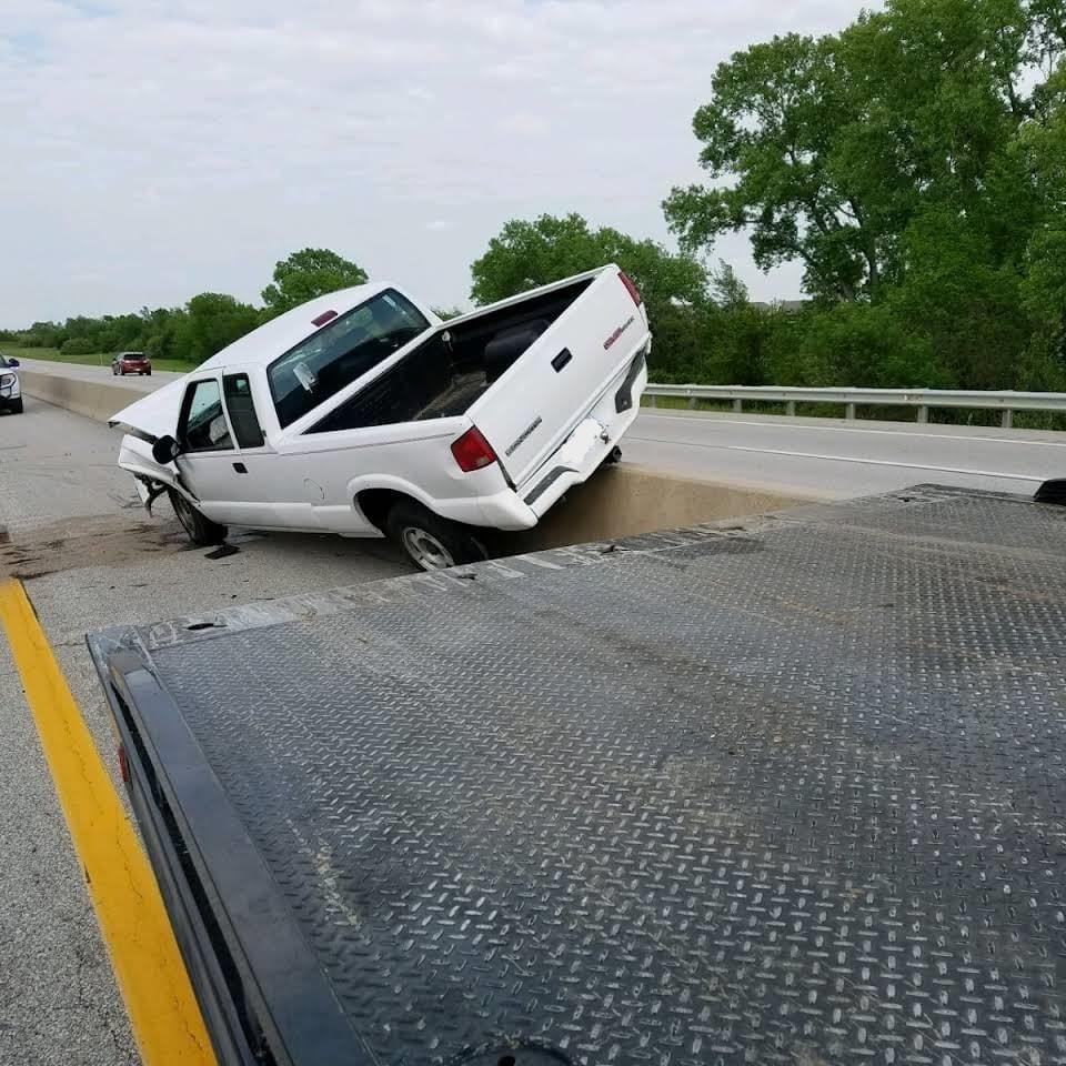 Accident recovery on the Kansas Turnpike I-35 by Heartland Towing, El Dorado, KS