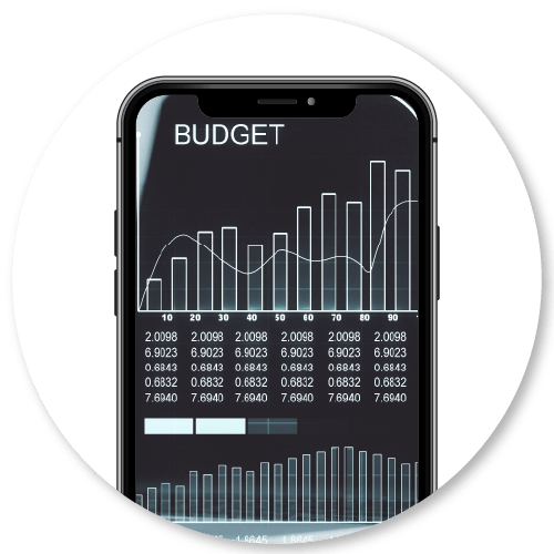 Mobile phone showing budgeting 