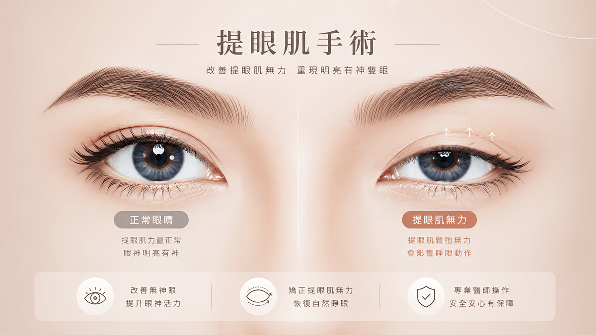 正常眼睛 vs 提眼肌無力 正常眼睛 vs 提眼肌無力