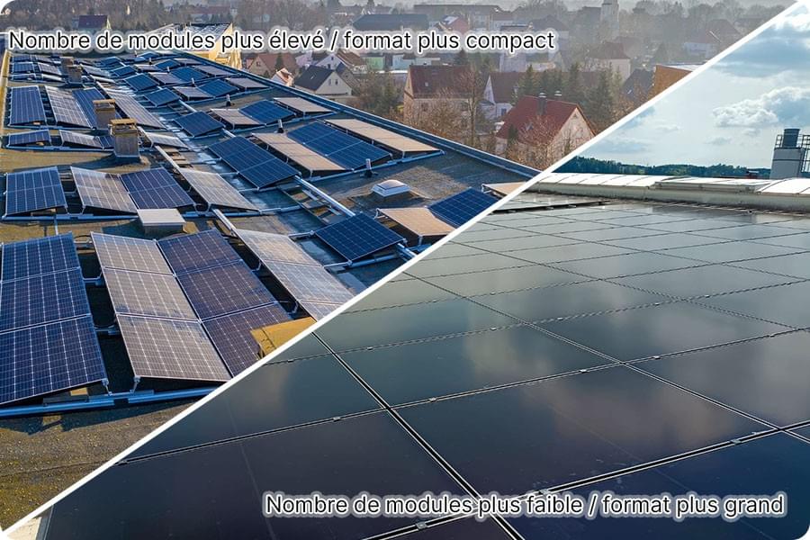 Illustration de l’impact du nombre de modules et de la segmentation des champs sur la répartition des pertes dans les systèmes photovoltaïques commerciaux.