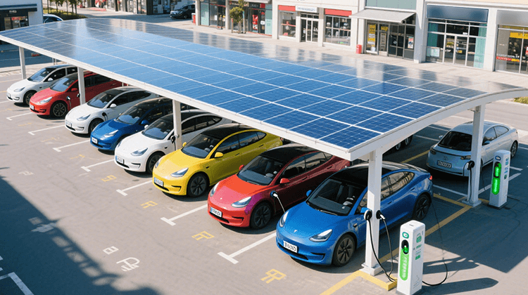 Ladezonen für E-Fahrzeuge Photovoltaik-Carport-Lösungen