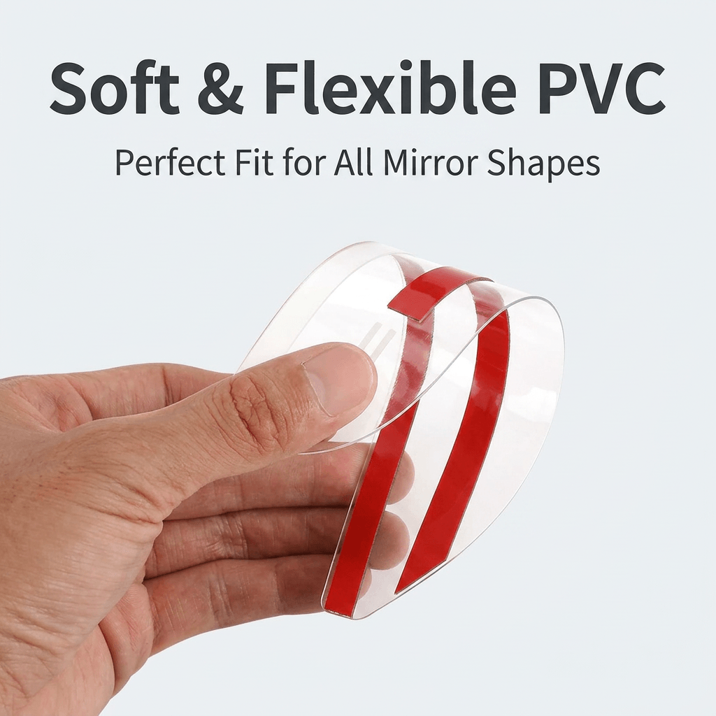Universal Transparent Car Mirror Rain Guard — Flexible PVC & Multi-Logo Options