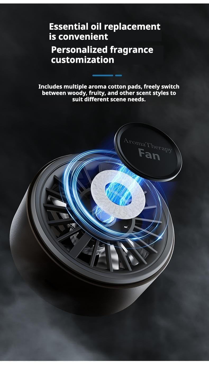 Universal Car Wheel Air Freshener Fan — RGB Lighting & Carbon Fiber Texture