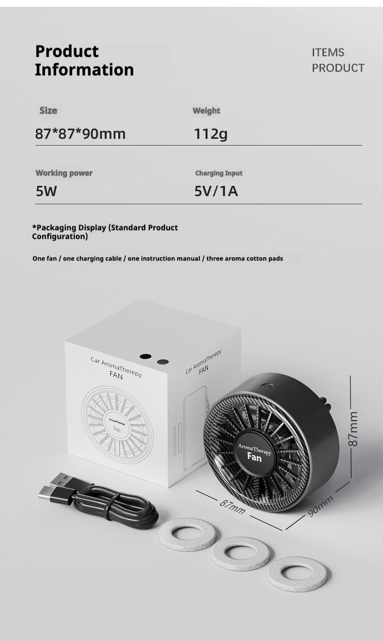 Universal Car Wheel Air Freshener Fan — RGB Lighting & Carbon Fiber Texture