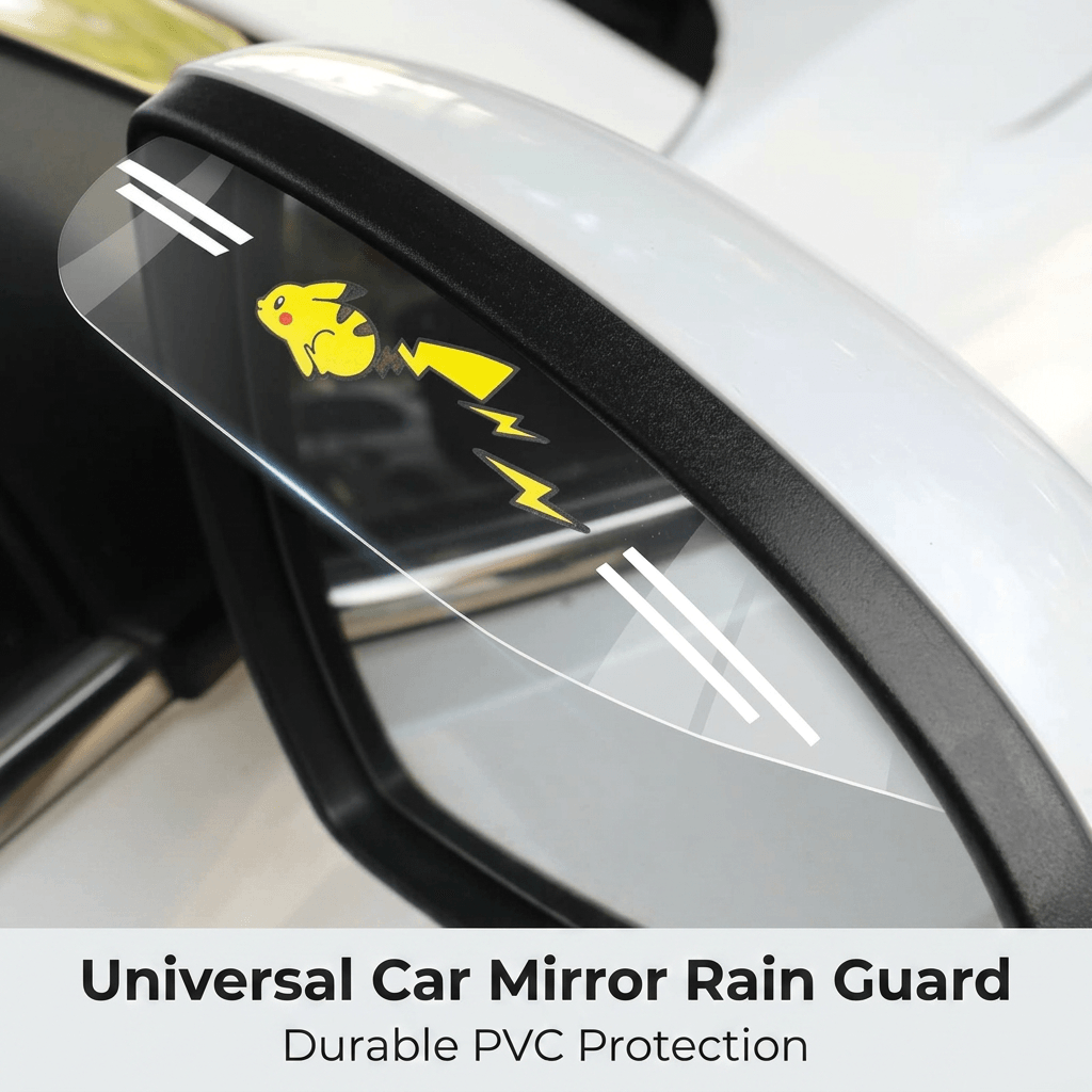 Universal Transparent Car Mirror Rain Guard — Flexible PVC & Multi-Logo Options