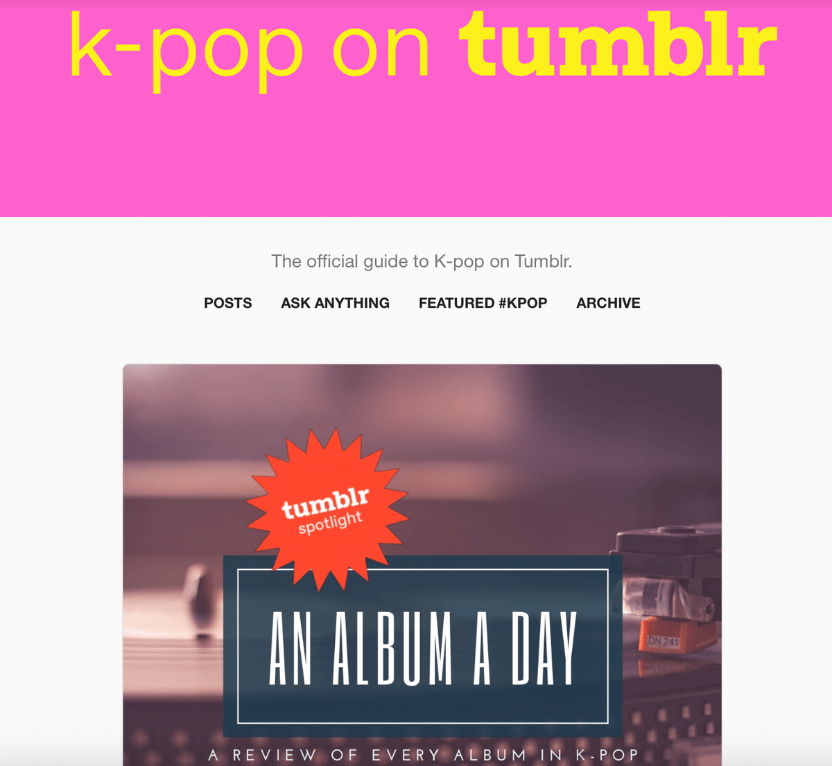 K-pop on tumblr featuring A3Day Podcast. Credit: Kpop.tumblr.com
