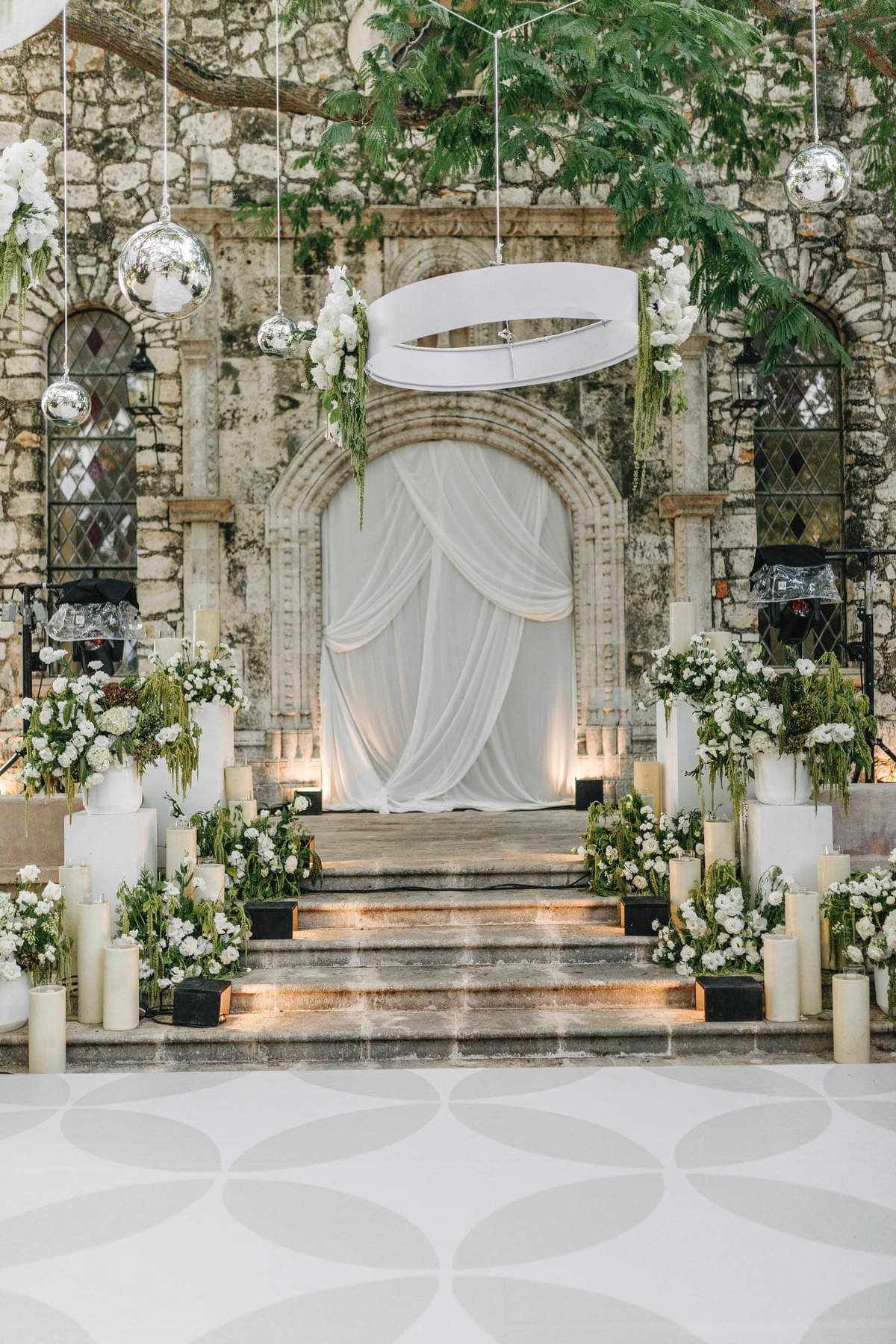 A beautiful wedding invitation with RSVP details.