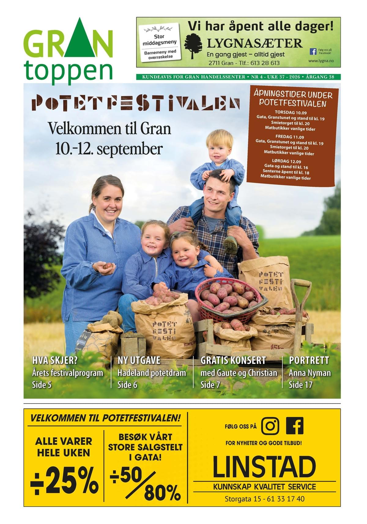 Grantoppen nr 4, Den Norske Potetfestivalen september 2026