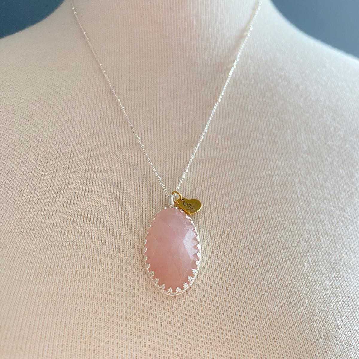 圓滿的關係-粉水晶PINK QUARTZ-蕾絲金工系列