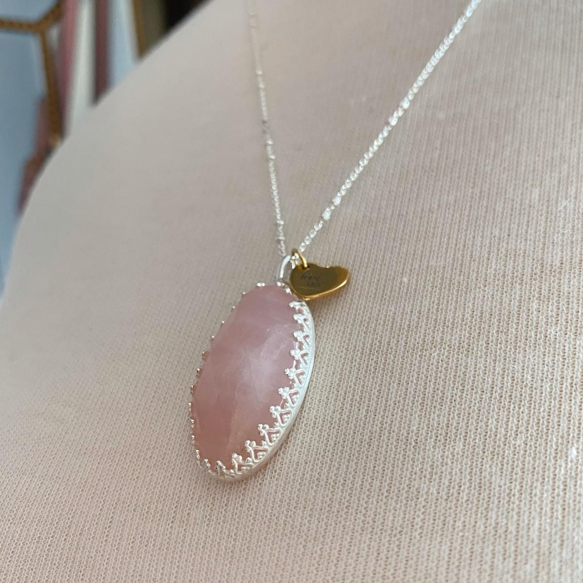 圓滿的關係-粉水晶PINK QUARTZ-蕾絲金工系列