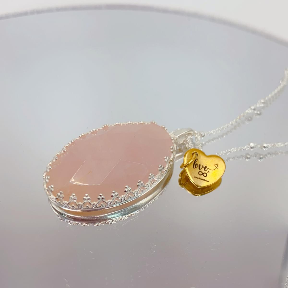 圓滿的關係-粉水晶PINK QUARTZ-蕾絲金工系列