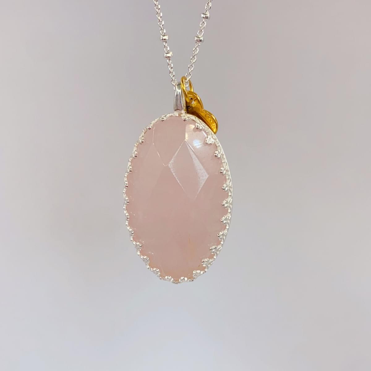 圓滿的關係-粉水晶PINK QUARTZ-蕾絲金工系列