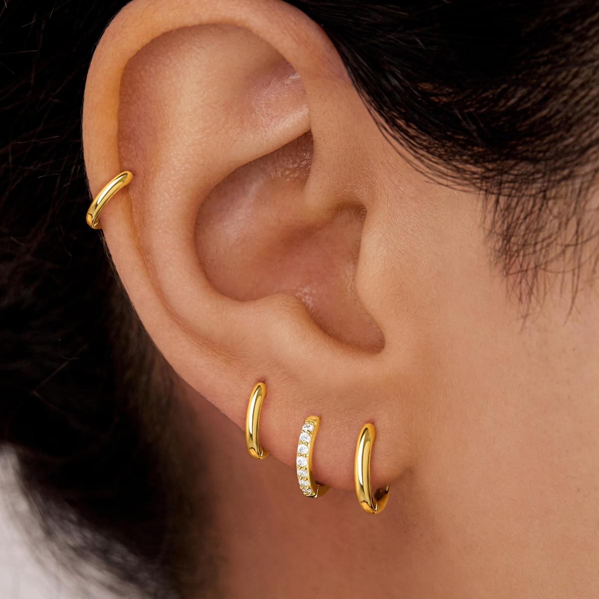 Gold Hoop Earrings for Women Trendy, Hypoallergenic Small Huggie Cartilage Stack Earring Sets for Se