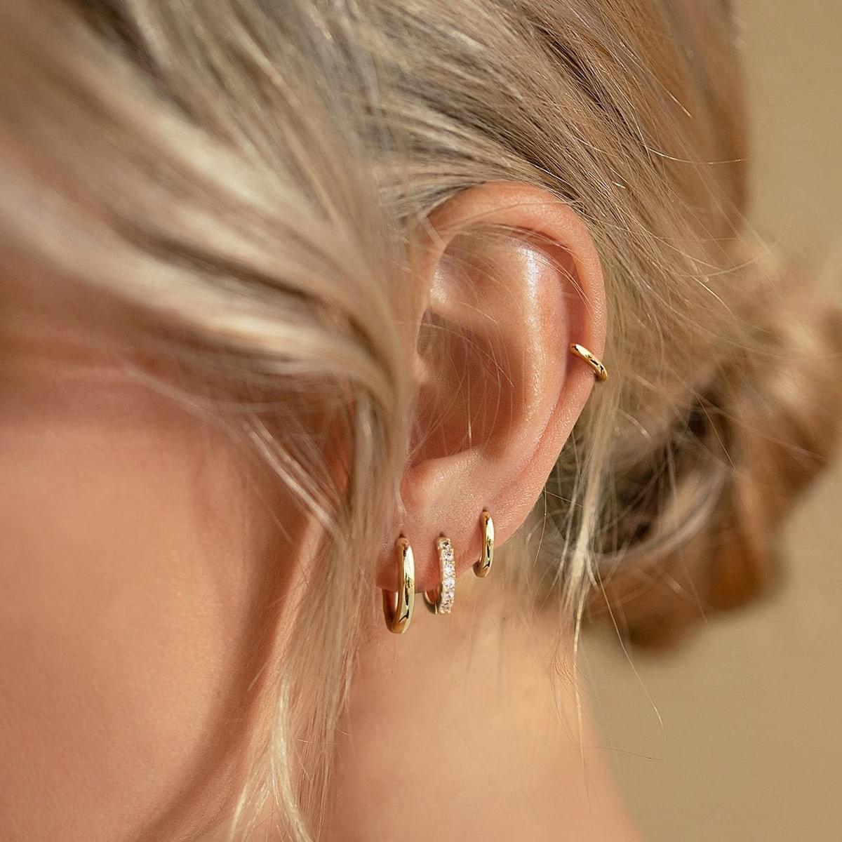 Gold Hoop Earrings for Women Trendy, Hypoallergenic Small Huggie Cartilage Stack Earring Sets for Se