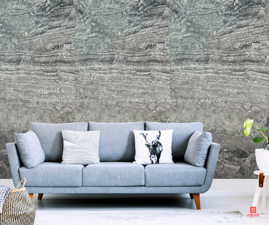 冰川藍大理石電視牆完工照片