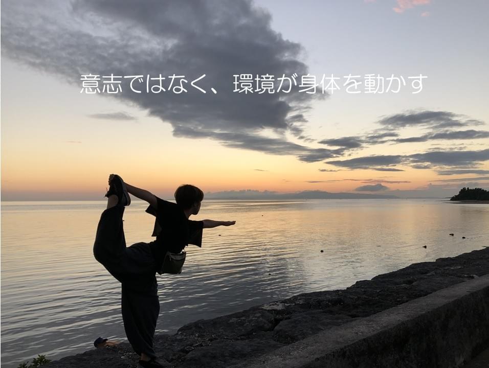 夕焼けの海岸でトワイライトヨガ（環境が自然と身体を動かす）