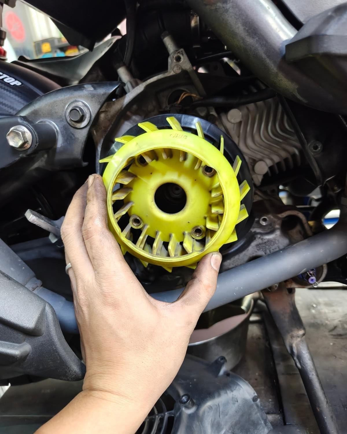 Bws、59單套、加大缸頭、風神風扇、改裝引擎、熱效率、引擎溫度、水冷車機械風扇、油冷、輕量化風扇、今川車業、高雄機車改裝