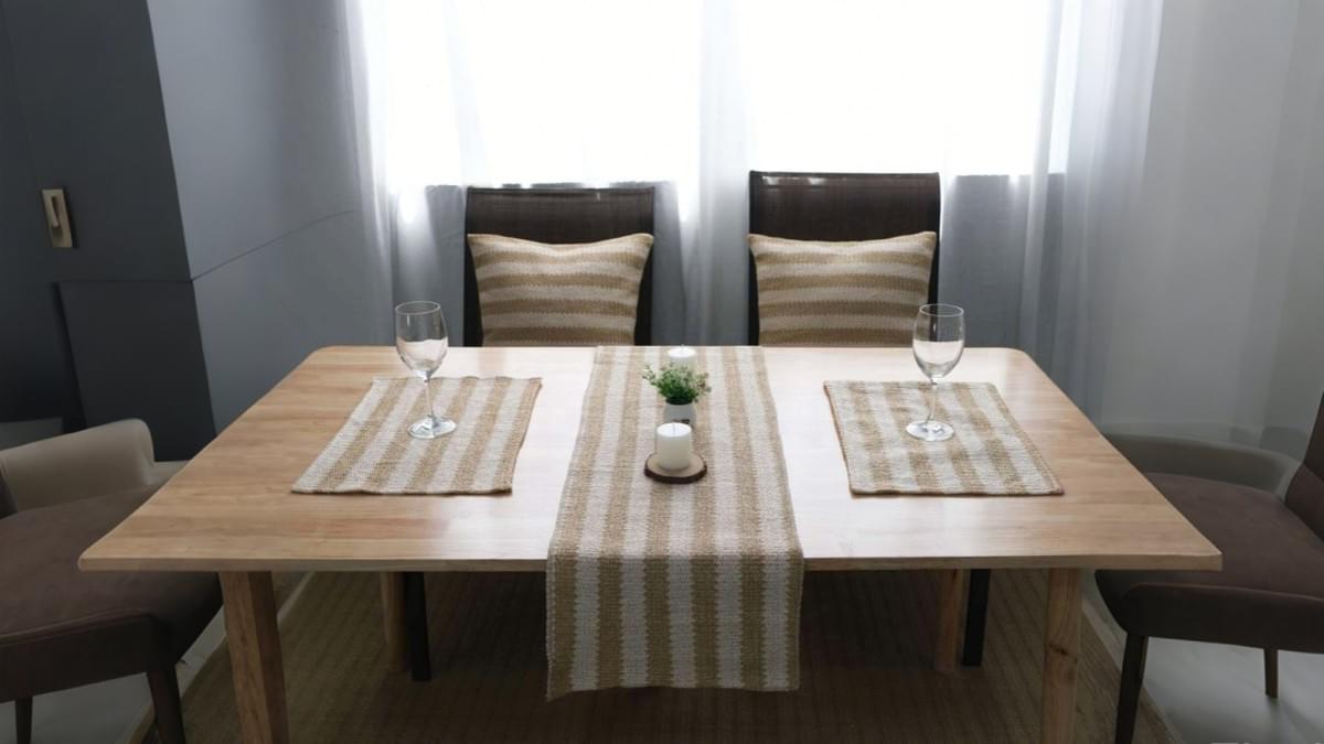 PP raffia cushion and PP raffia placemat