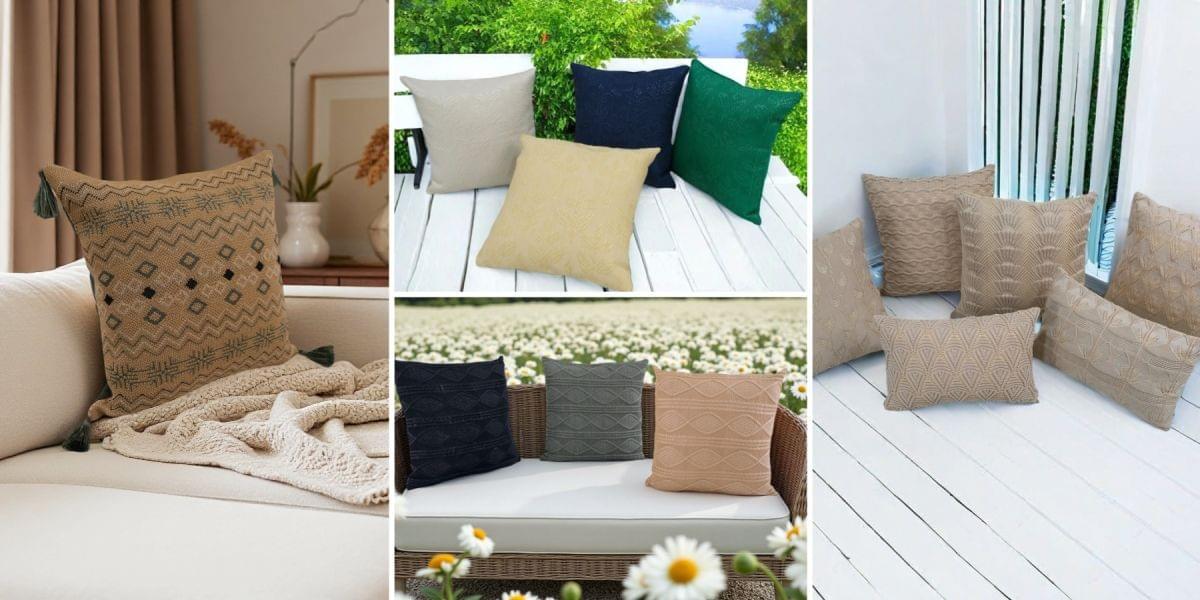 textured throw pillows