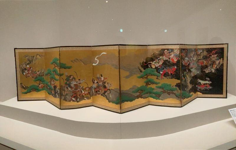 伝岩佐又兵衛「妖怪退治図屏風」（江戸時代（17世紀）　八曲一隻）