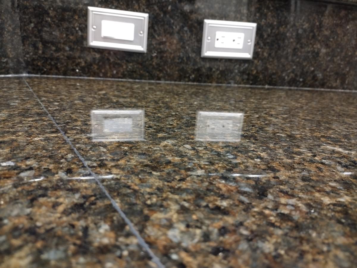 Cleaned polished and sealed granite