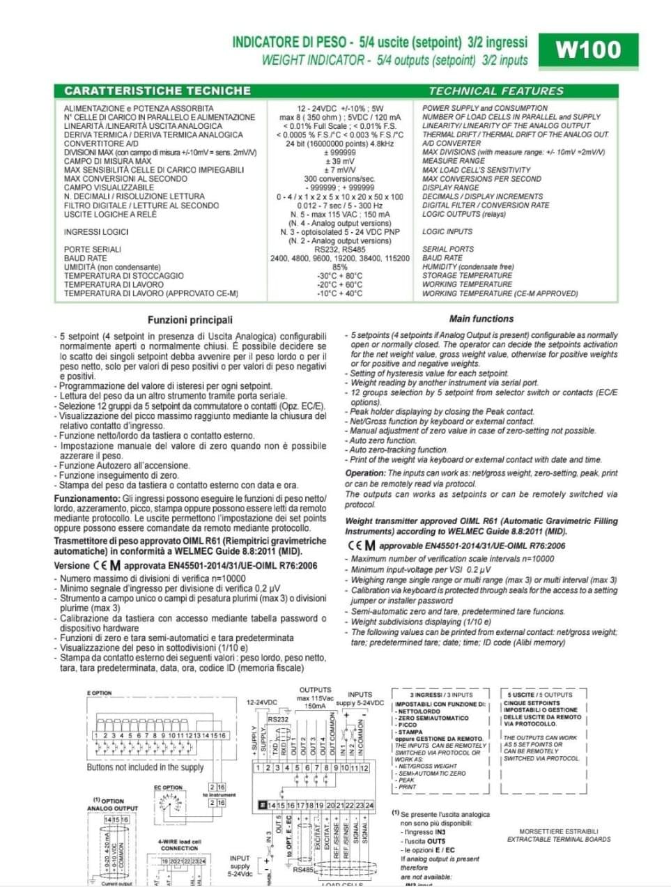 شاشة وزن أيطالي الصنع LAUMAS W100